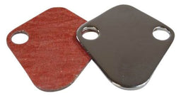 RPC Suit BB Chev, SB Ford Windsor, Chrysler & Holden 6cyl Chrome Steel Fuel Pump Block Off Plate with Gasket RPCR2058 Autofit