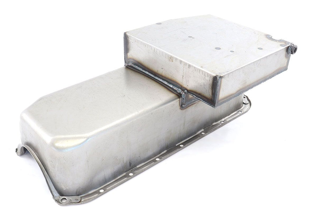 RPC Suit SB Chev LH Dipstick, 7-1/4" Deep, 6 Trap Doors, 2 Runners, 5.6Lt Unplated Steel Circle Track Oil Pan RPCR7104R Autofit