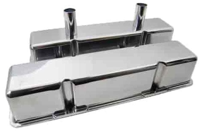RPC Suit SB Chev, Tall Profile Aluminum Circle Track Baffled Valve Covers - Polished RPCR6140 Autofit