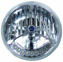 RPC With 9 Led Amber Turn Signal, Tri-Bar & Blue Dot 7" H4 Headlight RPCR7421 Autofit