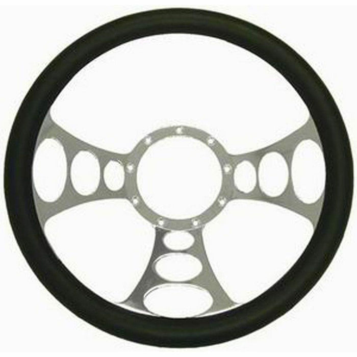 RPC With Leather Grip (Horn Button Not Included) 14" Orbitor Aluminium Steering Wheel (Chrome) RPCR5615 Autofit