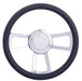 RPC With Leather Grip (Horn Button Not Included) 14" T Style Aluminium Steering Wheel (Chrome) RPCR5606 Autofit