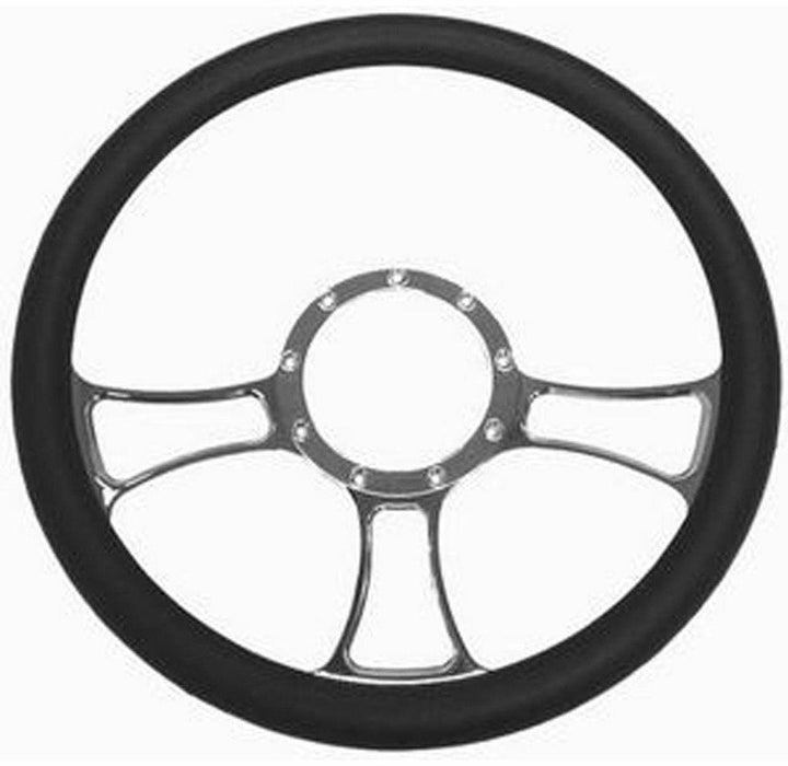 RPC With Leather Grip (Horn Button Not Included) 14" Trinity Aluminium Steering Wheel (Chrome) RPCR5616 Autofit