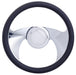 RPC With Leather Grip (Horn Button Not Included) 14" Wings Style Aluminium Steering Wheel (Chrome) RPCR5605 Autofit