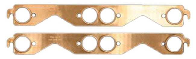SCE Suit S/B Chev with Stock Rounded Ports Pro Copper Embossed Exhaust Gasket - 1.375" x 1.375" SCE-4011 Autofit