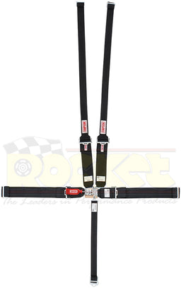 SIMPSON Black 3"/2" Wide, 55" Latch & Link, Pull Down, Wrap Around Bar Mount 5 Point Dual Harness For HANS Device SI29064BK-HN Autofit
