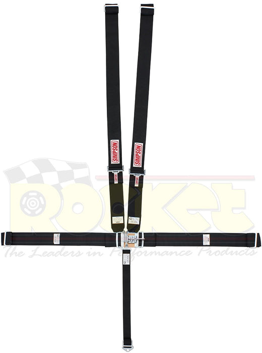 SIMPSON Black 62" Latch & Link, Pull Down, Wrap Around Bar Mount 5 Point Latch F/X Harness SI29072BK Autofit