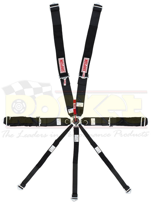 SIMPSON Black Camlock, Pull Down, Bolt In Suit Funny Car & Dragster Drag Racing 7 Point Harness SI29115BK Autofit