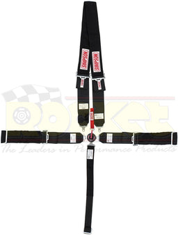 SIMPSON Black Camlock, Pull Down, Wrap Around, Covered In Nomex Drag Racing 5 Point Harness SI29116BK Autofit