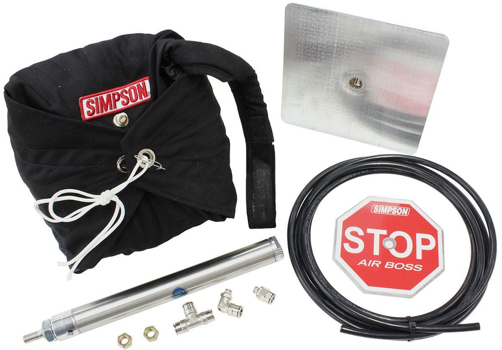 SIMPSON Black Chute With Black Nylon Pack, Up To 200 mph 10' Air Boss Chute Launcher SI42041BK Autofit