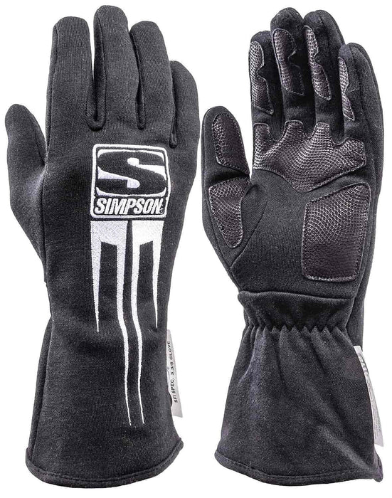 SIMPSON Large, Black, SFI Approved Predator Glove SI20800LK Autofit