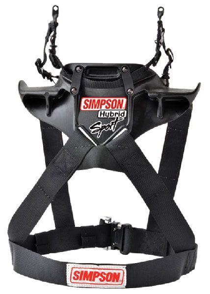SIMPSON Large - Chest 44-48", Sliding Tethers With No Post, FIA Approved 8858 Hybrid Sport - Head & Neck Restraint SI-HSLRG11PA-FIA Autofit