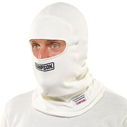 Simpson Single Eyeport, White, FIA Approved Nomex Dual Layer Balaclava SI23004W Autofit