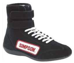 SIMPSON Size 11 Black, SFI Approved High Top Driving Shoe SI28110BK Autofit