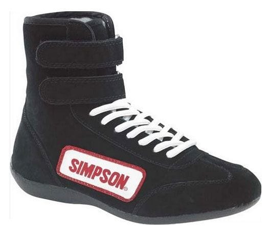 SIMPSON Size 11 Black, SFI Approved High Top Driving Shoe SI28110BK Autofit
