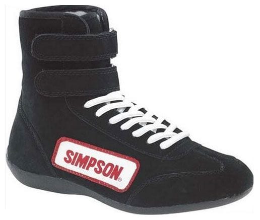 SIMPSON Size 12 Black, SFI Approved High Top Driving Shoe SI28120BK Autofit