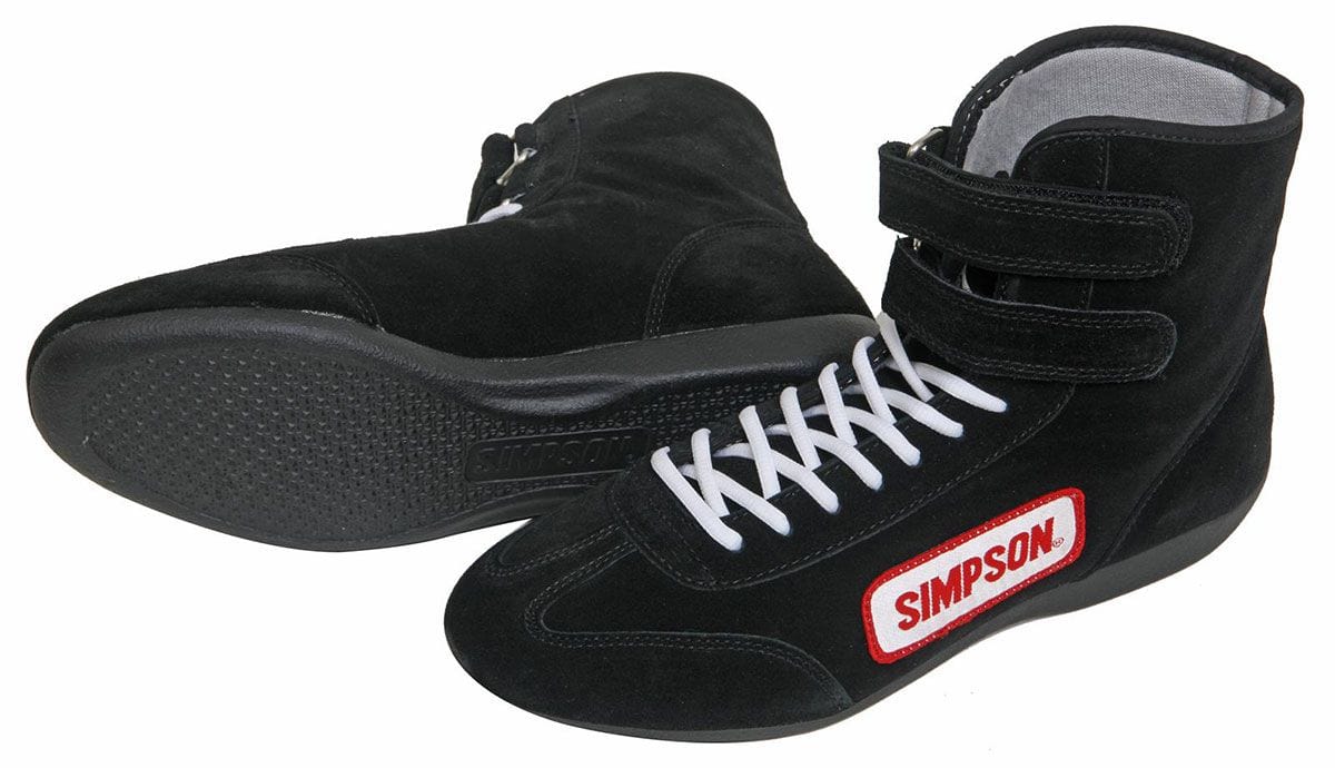 SIMPSON Size 13 Black, SFI Approved High Top Driving Shoe SI28130BK Autofit