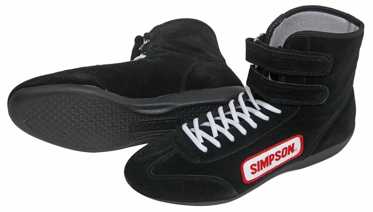 SIMPSON Size 6 Black, SFI Approved High Top Driving Shoe SI28600BK Autofit