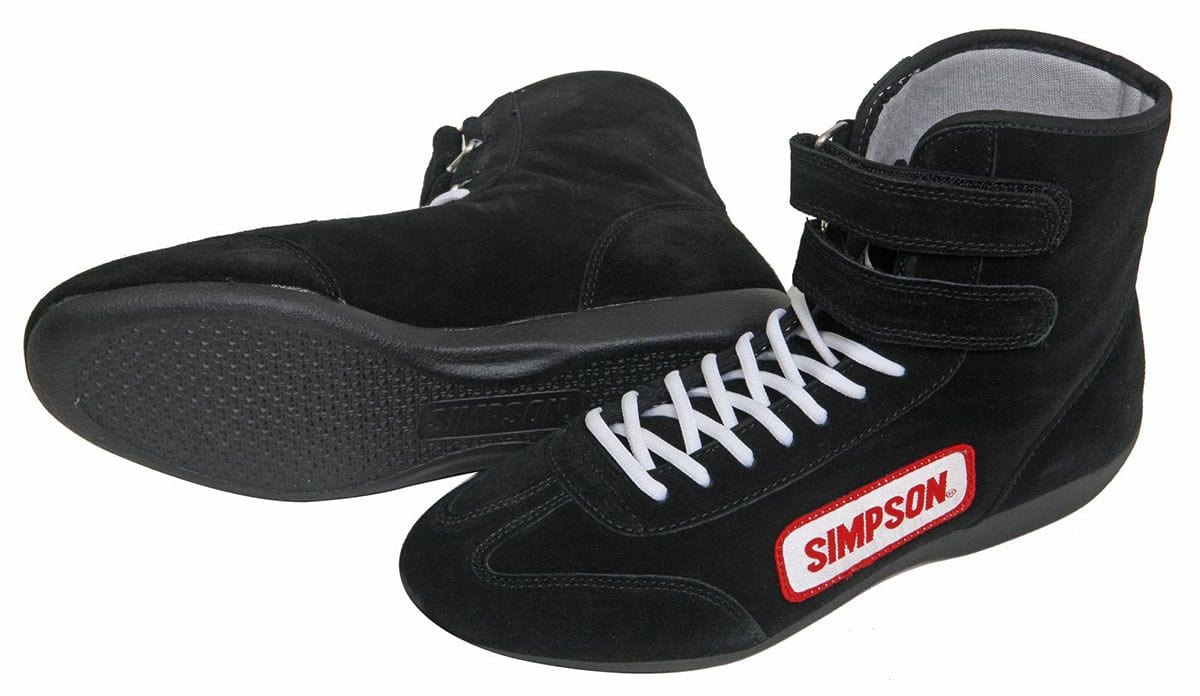SIMPSON Size 7 Black, SFI Approved High Top Driving Shoe SI28700BK Autofit