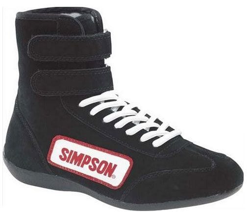 SIMPSON Size 9 Black, SFI Approved High Top Driving Shoe SI28900BK Autofit