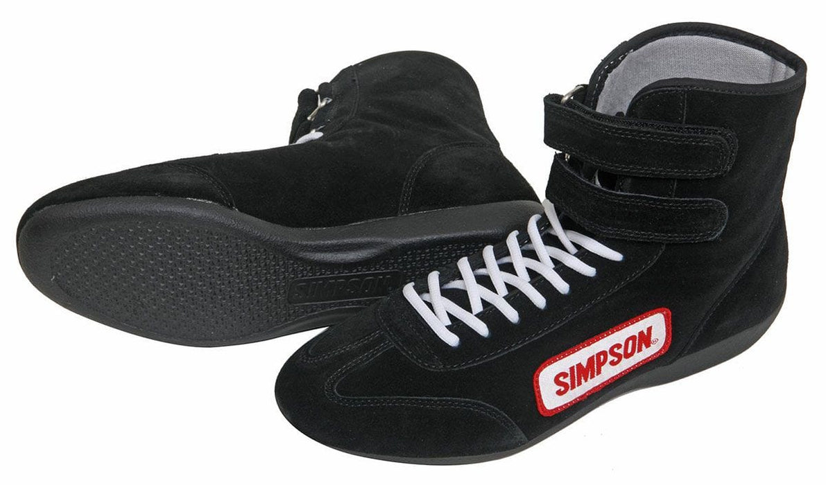 SIMPSON Size 9 Black, SFI Approved High Top Driving Shoe SI28900BK Autofit