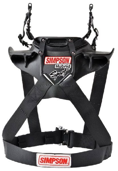 SIMPSON Small - Chest 36-40", Sliding Tethers With No Post, FIA Approved 8858 Hybrid Sport - Head & Neck Restraint SI-HSSML11PA-FIA Autofit
