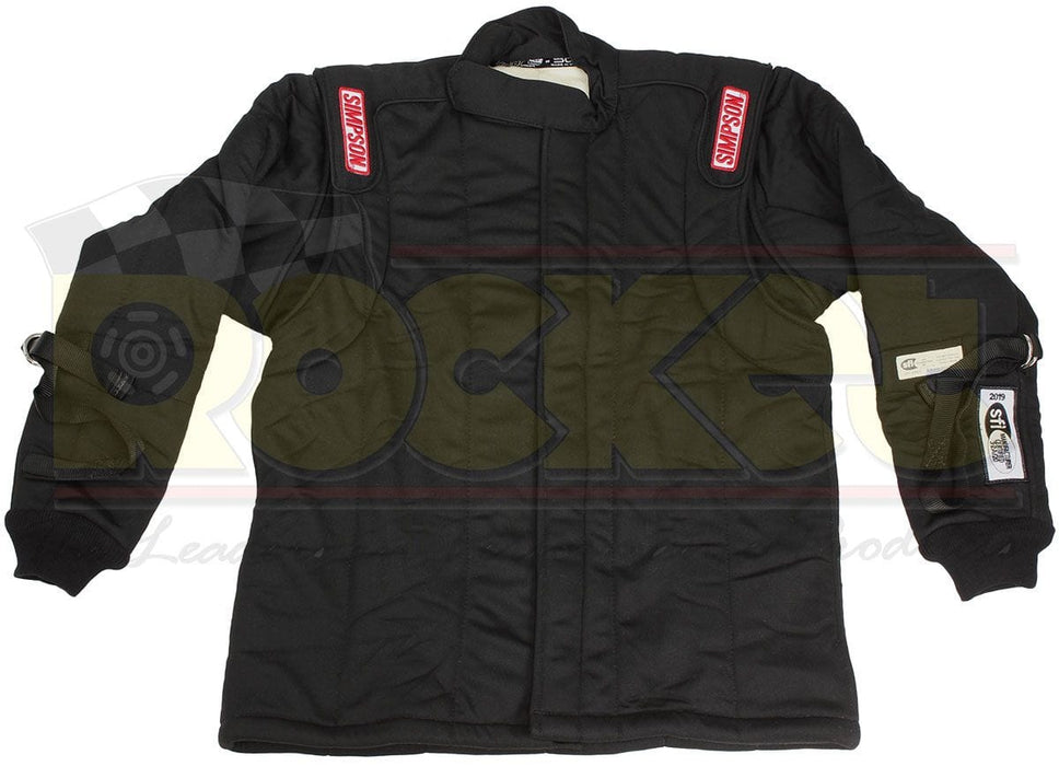 SIMPSON X-Large With Arm Restraints, Black STD.48 Signature Knit Nomex SFI-20 5 Layer Driving Jacket SI4802434 Autofit