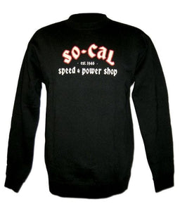 So Cal Speedshop Black Small SO-CAL Speed Shop Cycle Script Crew Neck Sweatshirt SOSSM-7012SC-10S Autofit