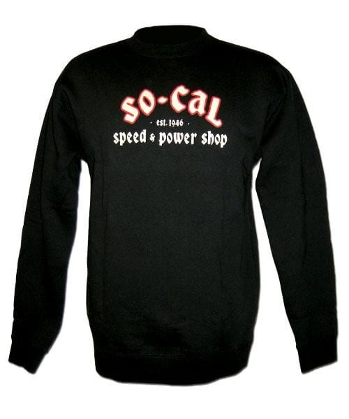 So Cal Speedshop Black Small SO-CAL Speed Shop Cycle Script Crew Neck Sweatshirt SOSSM-7012SC-10S Autofit