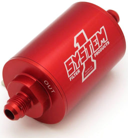 SYSTEMONE 2" O.D x 4-1/2" Long 5/16" Barb Ends. 30 Micron Pro Street Billet In-Line Fuel Filter Red Anodized SY200-201405 Autofit