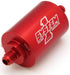 SYSTEMONE 2" O.D x 4-1/2" Long 5/16" Barb Ends. 30 Micron Pro Street Billet In-Line Fuel Filter Red Anodized SY200-201405 Autofit