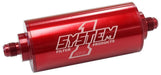 SYSTEMONE 2" O.D x 6" Long -10AN Ends. 30 Micron Medium Billet In-Line Fuel Filter Red Anodized SY201-203410 Autofit