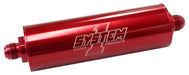 SYSTEMONE 2" O.D x 9" Long -12AN Ends. 30 Micron Long Billet In-Line Fuel Filter Red Anodized SY202-202412 Autofit