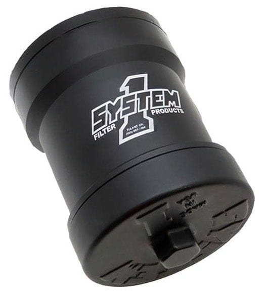 SYSTEMONE 3.75" OD x 5.75" Billet EFI Fuel Filter, 1" -12 Spin-on, 10 Micron SY209-510B Autofit