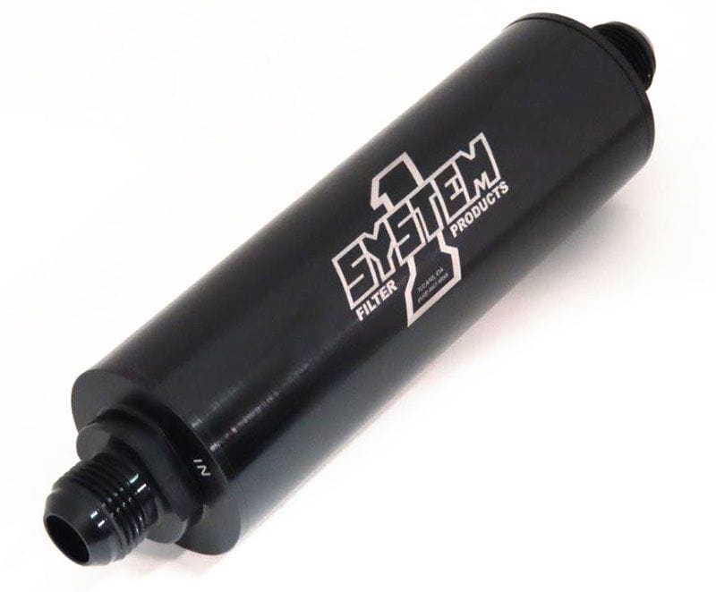 SYSTEMONE 30 Micron Long Inline Billet Fuel Filter -10 End, 9" Long, 2", Black Dia., SY202-202410-B Autofit