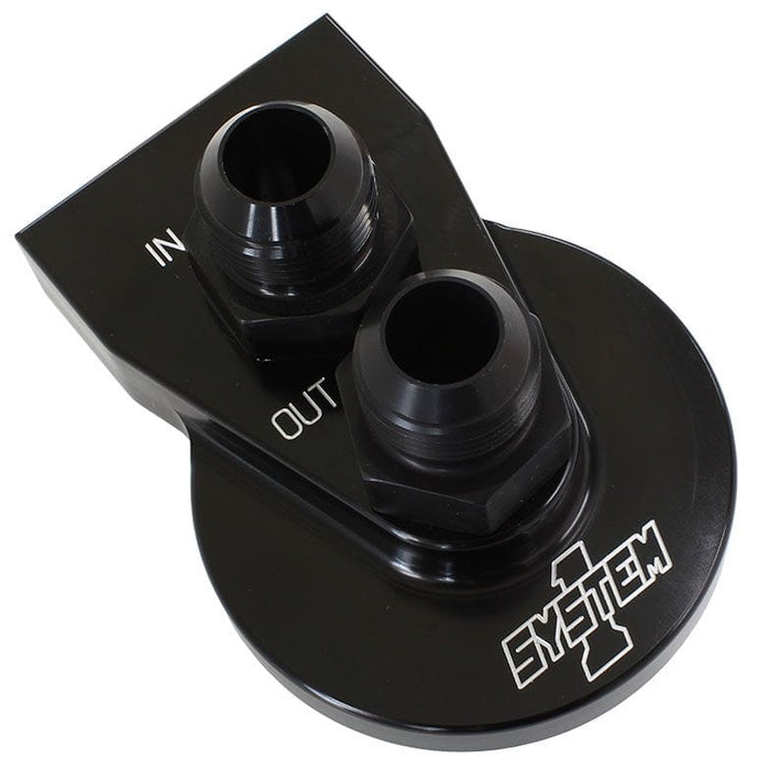 SYSTEMONE Suit 2-Bolt Flat Surface Mount With -12AN Inlet/Outlet Remote Filter Mount - Black SY221-90004-12-B Autofit