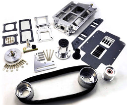 TBS Suit BB Chev STD Deck, 1V Accessory, Rectangle Port, Polished 8-71 Blower Drive Kit B2710 Autofit