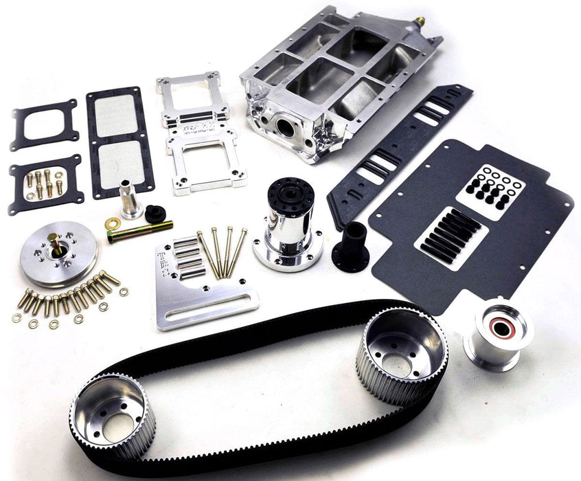 TBS Suit BB Chev STD Deck, 1V Accessory, Rectangle Port, Polished 8-71 Blower Drive Kit B2710 Autofit