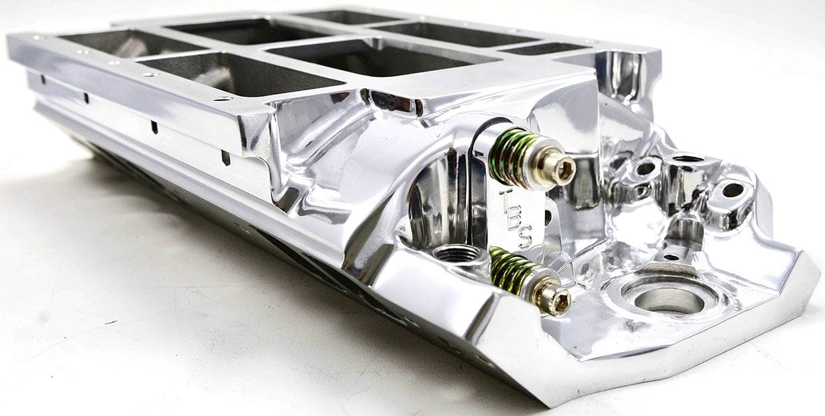 TBS Suit BB Chev With Tall Deck, Rectangle Port Blower Manifold Polished B2520 Autofit