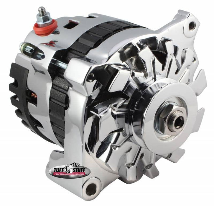 TUFFSTUFF 1-Wire or OEM Hookup, Side Terminal 120amp GM 1-Wire Alternator, Chrome TUF7937AST Autofit