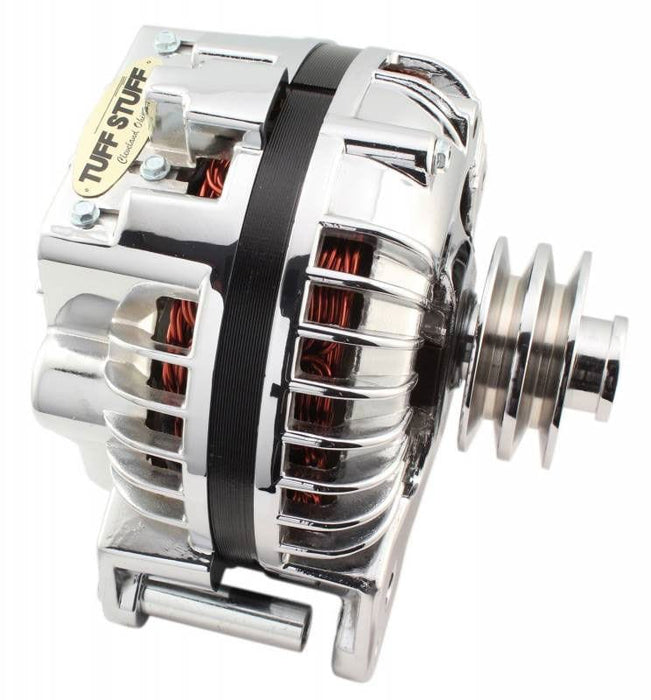 TUFFSTUFF 100 AMP, 1 Wire, Internal Regulator, Dual V Groove Pulley Chrome Chrysler Alternator TUF8509RDDP Autofit