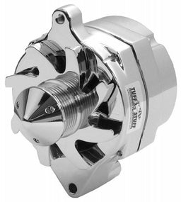 TUFFSTUFF 100 AMP, 1 Wire, Internal Regulator, serpentine 6 Groove Pulley Chrome Smooth "Silver Bullet" Ford Alternator TUF7068ABULL6G Autofit