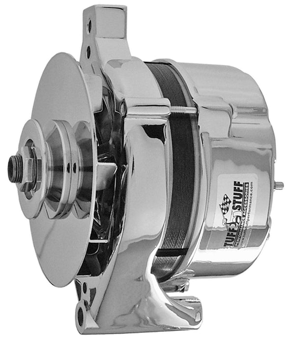 TUFFSTUFF 100 AMP, 1 Wire, Internal Regulator, Single V Groove Pulley Chrome Ford Alternator TUF7078ND Autofit