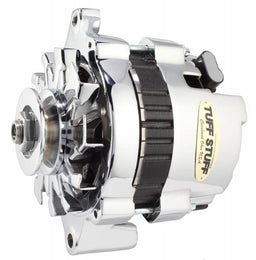 TUFFSTUFF 120 Amp, 1-Wire, Single V-Groove Pulley, Back Terminal Chrome GM Mini Alternator TUF7937A Autofit
