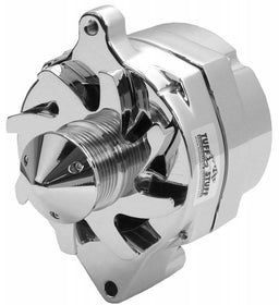 TUFFSTUFF 140 AMP, 1 Wire, Internal Regulator, serpentine 6 Groove Pulley Chrome Smooth "Silver Bullet" Ford Alternator TUF7069ABULL6G Autofit