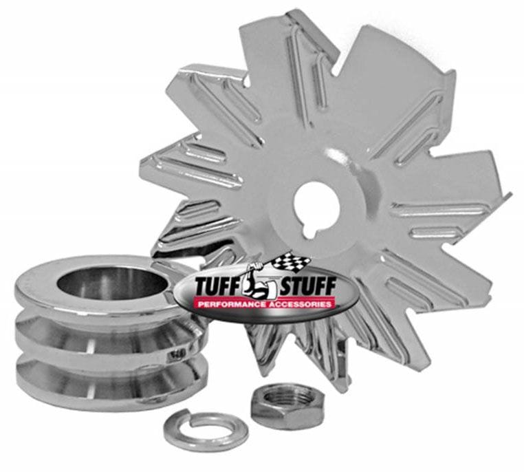 TUFFSTUFF Double V-Groove Chrome Alternator Fan & Pulley TUF7600B Autofit