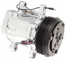 TUFFSTUFF R-12 Style, 6 Groove Serpentine Pulley Sanden Style A/C Compressor, Chrome TUF4517NA6G Autofit