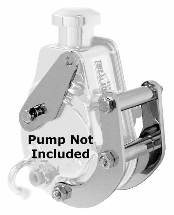 TUFFSTUFF Suit BB Chev With Short Pump, L/H Lower mount Saginaw Power Steer Pump Bracket - Chrome TUF6503A Autofit