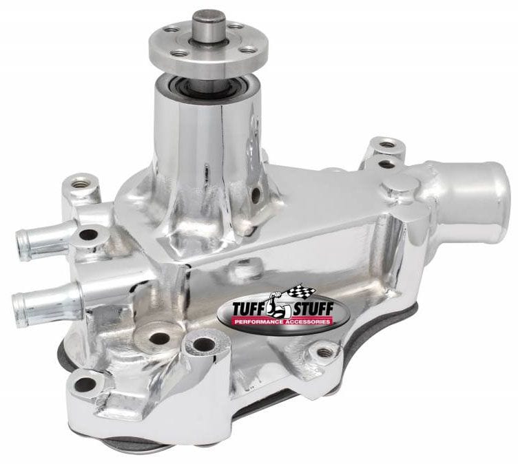 TUFFSTUFF Suit Ford 289-351W Chrome High Flow Cast Water Pump with Passenger Side Inlet TUF1468B Autofit