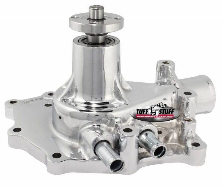 Tuffstuff Suit Ford 289-351W High Flow Cast Water Pump (Chrome) with Passenger Side Inlet TUF1432B Autofit